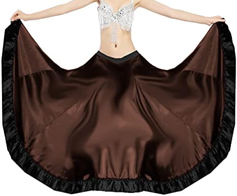 Meek Mergery 16 jardas Salia de fusão de cetim Limite da dança da barriga Flamenco Skirt Skirt S61