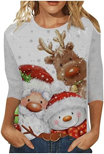 Cuteleck de colorida de gola de tripulante Crewneck Feliz Natal saindo tops para as mulheres mamãe em geral Sweatshirts for Women