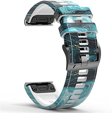 HAODEE 26/22MM WatchBand para Garmin Fenix ​​6 6s 6x Pro 5 5x 5s mais 3HR 935 Mk1 Impressão Banda de silicone Retor