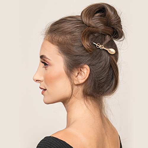 2pcs tesouras personalizadas moldam pino de cabelo, cabelos clipes de cabelo minimalistas pinos de cabelo de ouro mulheres Acessórios para cabelos da mulher garotas