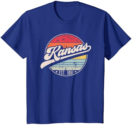 Retro Kansas Home State KS Cool 70S Style Sunset T-Shirt