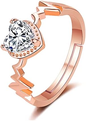 2023 nova personalidade branca de finge zircon anel moda amor zircon anel de coração Índice anel de moda anel de luz anéis de luxo