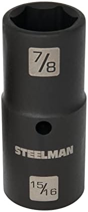 Steelman 1/2 polegada de acionamento de 6 pontos de 19 mm x 21mm de parede fina de ponta dupla de ponta dupla, dinâmica de impacto,