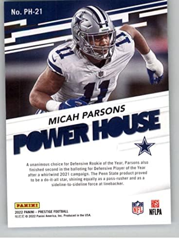 2022 Panini Prestige Power House 21 Micah Parsons Dallas Cowboys NFL Football Trading Card