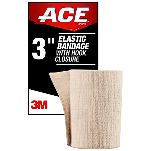 Ace Brand Elastic Bandage com clipes, ajustável para suporte seguro e moderado, 3 , um tamanho único se encaixa
