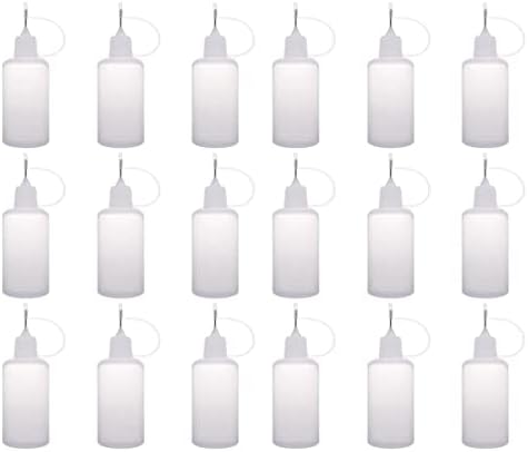 18pcs suprimentos brancos de plástico de plástico vazia Tampa da tampa Aplicatadora Garrafas ML Dispensador translúcido