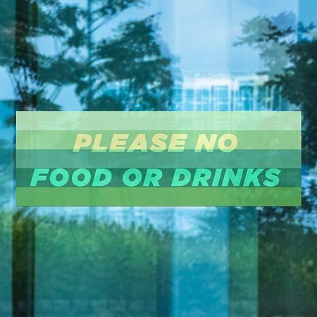 CGSignLab | Por favor, sem comida ou bebida -gradiente moderno Janela se apega | 36 x12