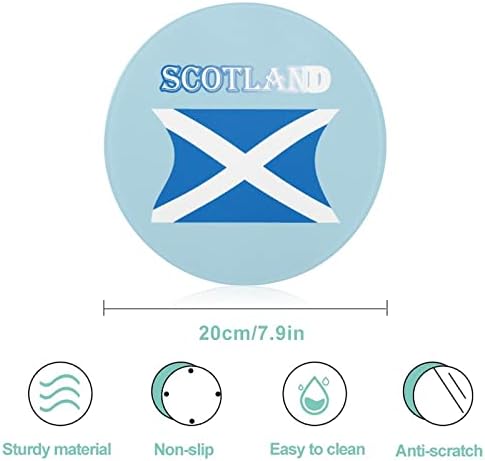 Bandeira da Escócia Round Glass Rutting Board Bandejas de bloco de corte que não deslizam para a bancada da cozinha