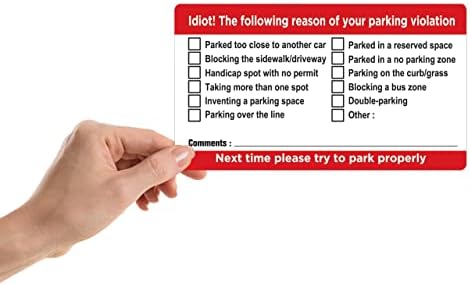 Você estacionou como um idiota multi motivos de violação de estacionamento. Tamanho do cartão 3,5 x2 polegada 100