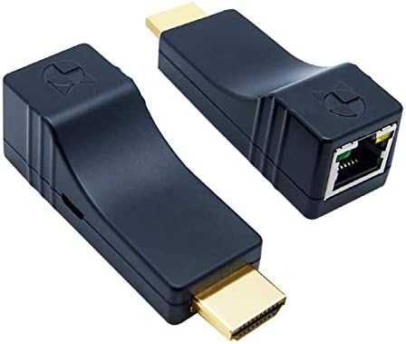 Ddmall Mini Extender HDMI de 330 pés sobre o cabo CAT5E/CAT6 único, Full HD 1080p, plug and play, movido a USB, instalação fácil, sem latência, sem cabo HDMI extra necessário, transmissor HDMI e receptor