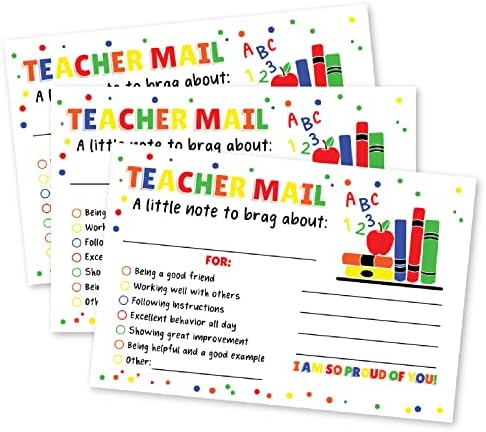 50 Apple ABC 123 Notas de professores de correio feliz para pais- sala de aula de bom comportamento Incentivo cartões de motivação