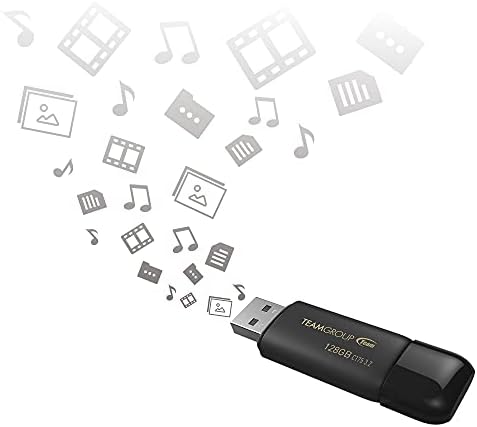 TeamGroup C175 128 GB 10 pacote USB 3.2 Gen 1 Leia a unidade de polegar flash 100MB/S, Memória de armazenamento de dados externos Stick Compatível com computador/laptop fosco preto TC1753128GB23