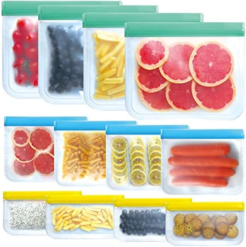 Sacos de armazenamento de alimentos reutilizáveis ​​do Syeenify, sacos de congelador para alimentos, lancheiras reutilizáveis ​​para