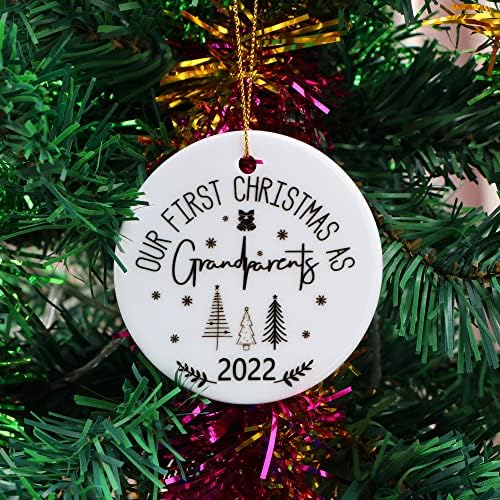 Baby First Christmas Ornament 2022 Nosso primeiro Natal como avós Holiday Home Homedsake Merry Christmas Christmas Ornamentos internos ao ar livre Hanecas da árvore de Natal