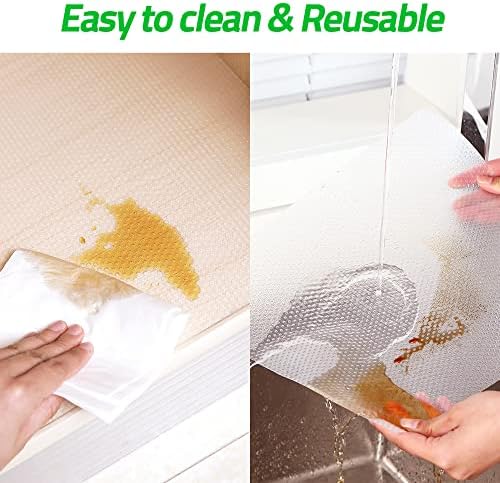 Lineador de prateleira, revestimento de gaveta transparente não adesivo, lavagem não deslizante de revestimento de cozinha fácil