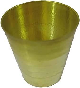 Parijat Handicraft Solid Brass Mini Shot Glass Bar/Cocktail/Wine/Copos/Shot Copos Capacidade - 2 onça.