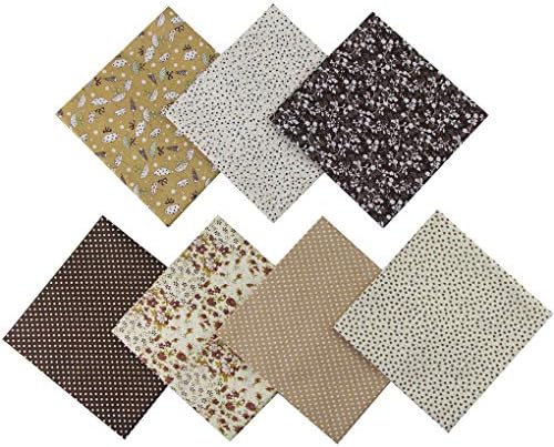 Jukway 7pcs diferentes padrões de tecido de algodão impresso quadrados