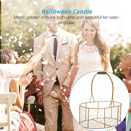 Bestoyard Candy Gift Box Casamento Cesto de Flores de Ferro Cista de Golden com Handle Multi Handheld Cesto Foto Festas de