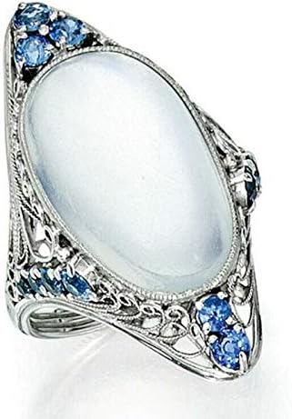 Jóias de festas de festas de casamento de gemas de gemas de safira oval de prata prata