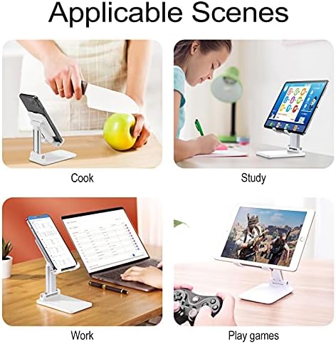 Suporte de celular de morango xadrez rosa, doca de suporte de telefone dobrável ajustável ajustável para todo o smartphone/Kindle/iPad/tablet