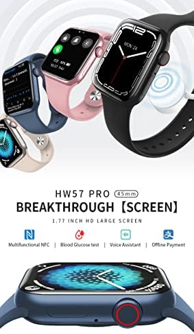 Handa Smart Watch For Men Mulheres, Fitness Tracker 1.77 Tela de toque Smartwatch Watch Fitness Watch com freqüência cardíaca Oxigênio