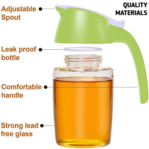 Dispensador Makar - Dispensador de molho de soja multiuso ou garrafa de dispensador de óleo - dispensador de creme - molho de salada garrafa de 8,5 oz creamer makar mais quente - Ótimo para xarope de panqueca, verde