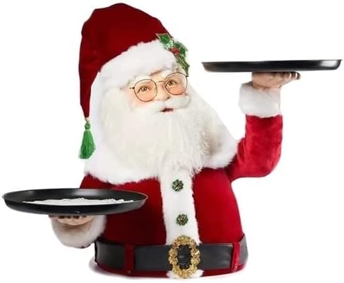 Eesll Rack de sobremesa de Natal Rack Papai Noel segurando a cesta de lanches