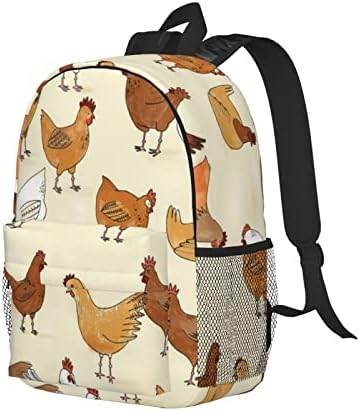 Ocelio A Brood of Chickens Mackpack, UNisex Laptop Mackpack, Mochila College, Backpack de Lazer Travel
