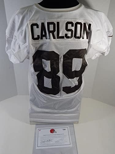 2015 Cleveland Browns Stephen Carlson 89 Game usou White Practice Jersey 52 454 - Jerseys de jogo NFL não assinado usados