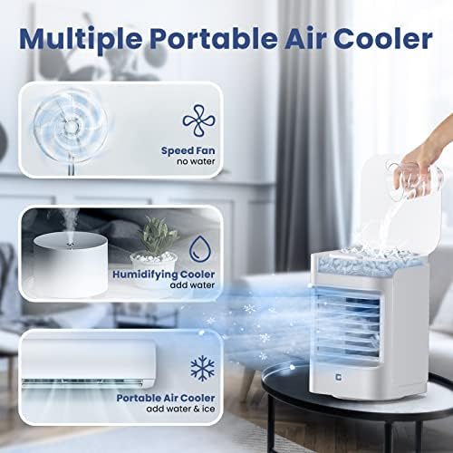 Refrigerador de ar evaporativo com ar condicionado portátil