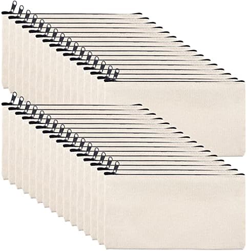 Pabues 34 pacote 8 × 4,7 polegadas em branco Bolsa de artesanato Diy Casa Lápis Sacos de maquiagem em branco- Bolsa de