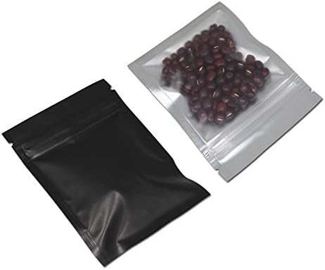 Mylar Zipper Bags Matte Black Aluminium Foil Front Plastic Food Storage Pacote Pacote com grãos de café com entalhes para