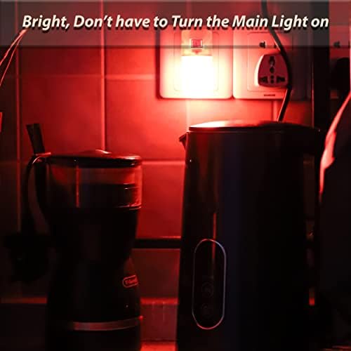 SERIECOZY RED LED Night Light, conecte a luz noturna com interruptor manual, ligado à noite para banheiro, quarto de crianças, quarto, cozinha, corredor