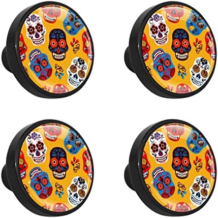 Botões de gaveta de cerveja para meninos peixes de peixe floral botões de gabinete de vidro de cristal botões 4pcs impressão