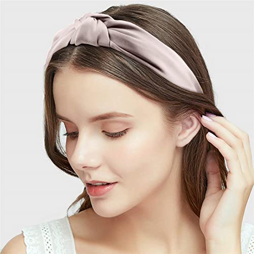 Faixa da cabeça de nó de cetim de cor sólida para moda feminina e função pequenos scrunchies para cabelos finos