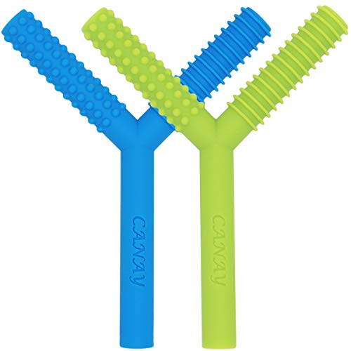 Tubos de dentição ocos - Y Bebê dentes - brinquedos de dentição para bebês com mais de 0 meses - BPA Free/Freezer Safe/Lavagem de lavar louça