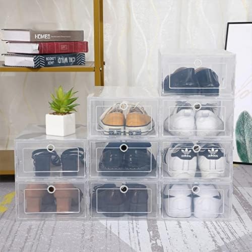 Depila 6 Pacote de sapatos transparentes Organizadores de sapatos espessados ​​Caixa de armazenamento dobrável à prova de