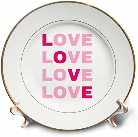 3drose Rosette - Citações dos namorados - Amor rosa repetido - placas