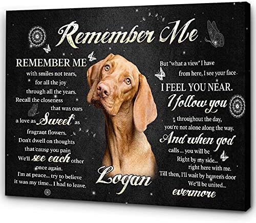 Canvas de cães Memorial Personalizado - Lembre -se de mim, Gift de simpatia de lembrança por perda de cachorro, gato, arte da parede de cavalos, perda de animais de estimação TND4