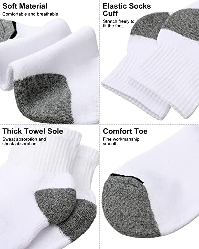 40 pares de algodão Wicking Crew Socks para homens e mulheres, almofada a granel Low Cut no tornozelo