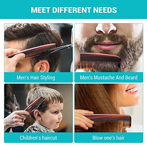 Kahem Hair Combine Fine e Wide Denting Mening-Men, Mulheres e Crianças e Bigode-Profissional Corte de Cabelo Combs-7,48 polegadas