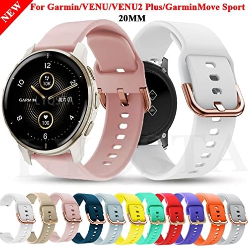 Eeomoik Smart Watch Bands para Garmin Venu/Venu2 Plus Vivomove HR Silicone Bracelet Straps Vivoactive 3/Forerunner245m 645 Pulseira