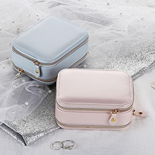 Alipis Box Jewelry Organizador Brincho Anel de armazenamento Mulheres embutidas Viagem Multifunction Case com zíper com e titular