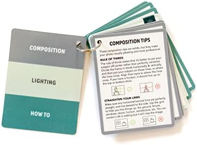 Dicas de fotografia: Cartões de chapas de chapas de composição e iluminação | Cartões de referência rápida do tamanho de bolso para