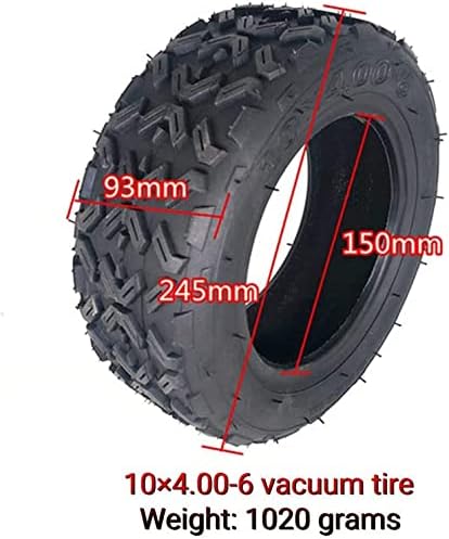 Pneus de scooter elétrica Nianxinn, pneus de 10x4,00-6 a vácuo off-road, pneus pneumáticos de desgaste não deslizantes de 10 polegadas,