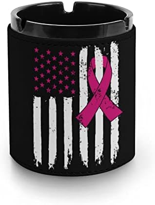 Consciência do câncer de mama American Bandeira Americana Cinzel portátil Bandeja de cinzas de cigarro por portão