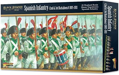 Senhor da guerra em pó preto Infantaria Espanhola 2º e 3º Batalhão 1805-1811 Kit de Modelo de Plástico Militar de Guerra Militar do