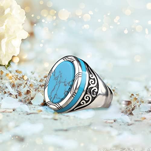 2023 Declaração vintage punk gemstone turqueise ring jewelless presentes de jóias sphere anel