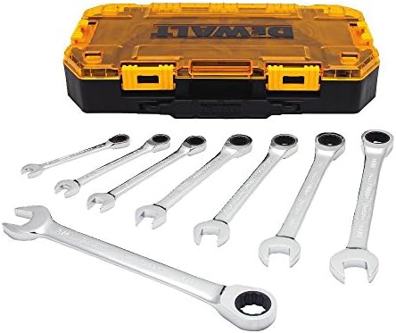 Conjunto de chaves de dewalt, chave de catraca combinada SAE, tecnologia de torque direto, estojo de travamento incluído,