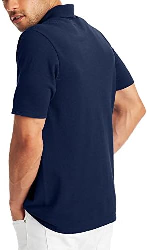 Hanes Men's X-Temp Short Manga Polo Camisa, camisa masculina do meio do meio